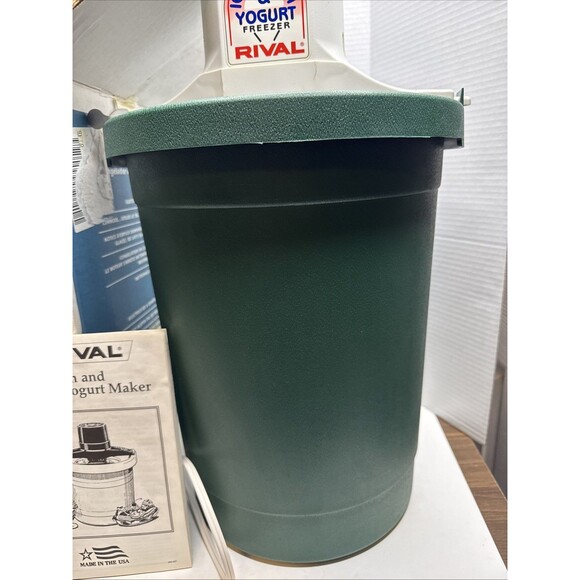 Vintage Rival Electric Ice Cream Freezer Maker 6 Qt Quart Model 8605 USA Green - Picture 4 of 16